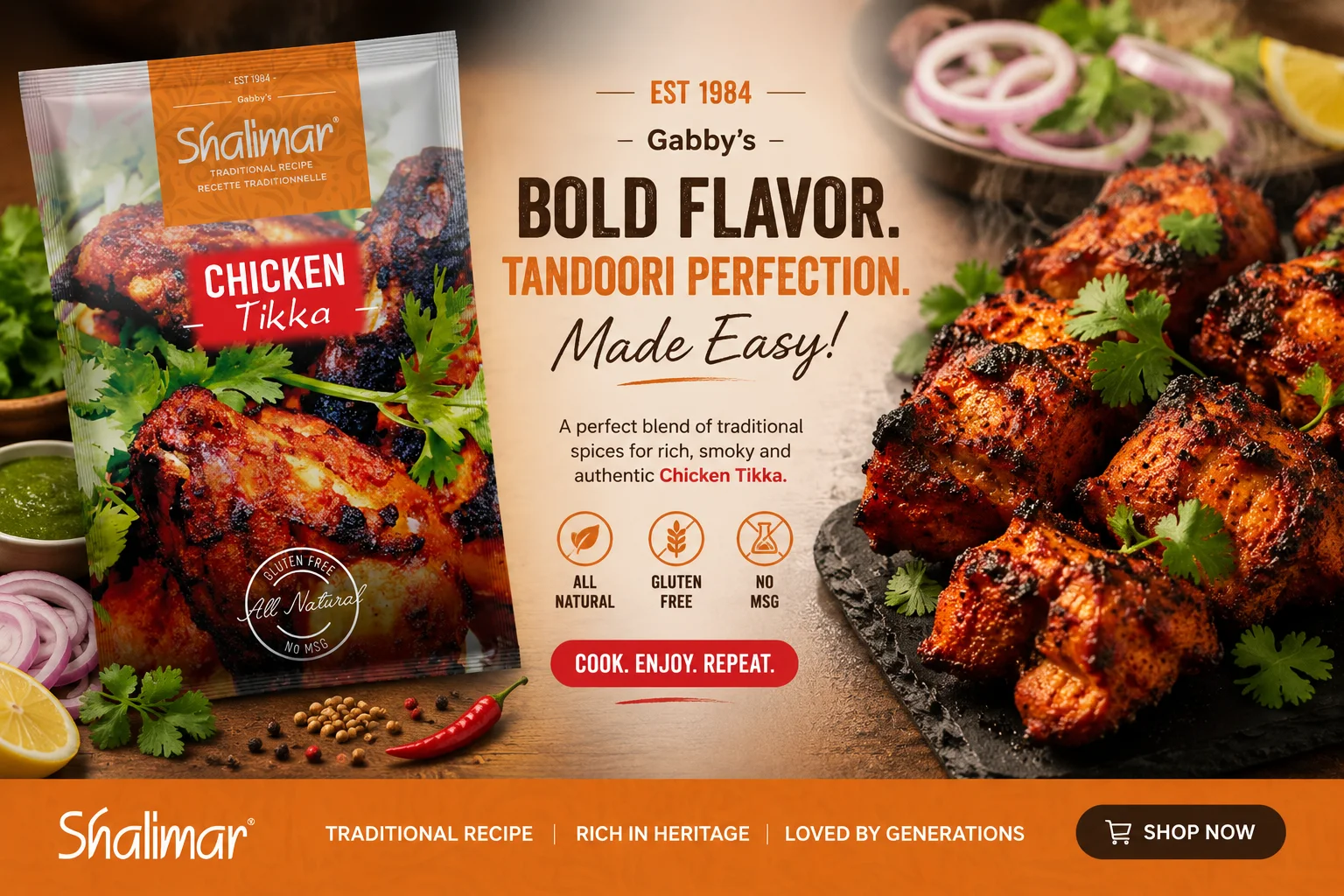 Shalimar Chicken Tikka promotional banner